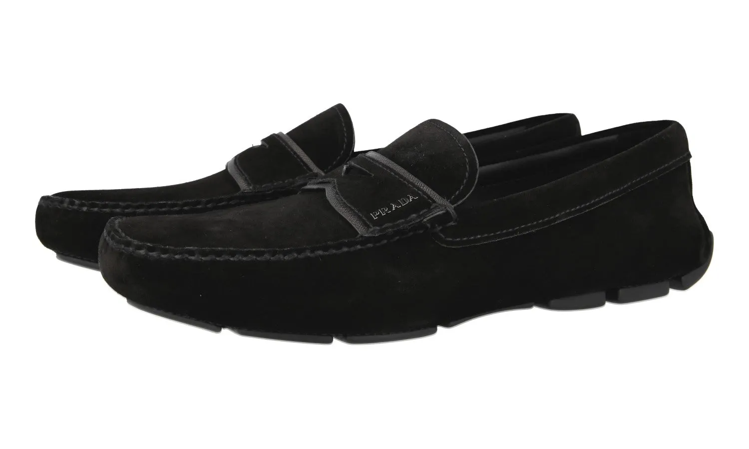 Sleek Comfort Fresh Air Prada Men's Black Leather Penny Loafer Loafers 2DD155