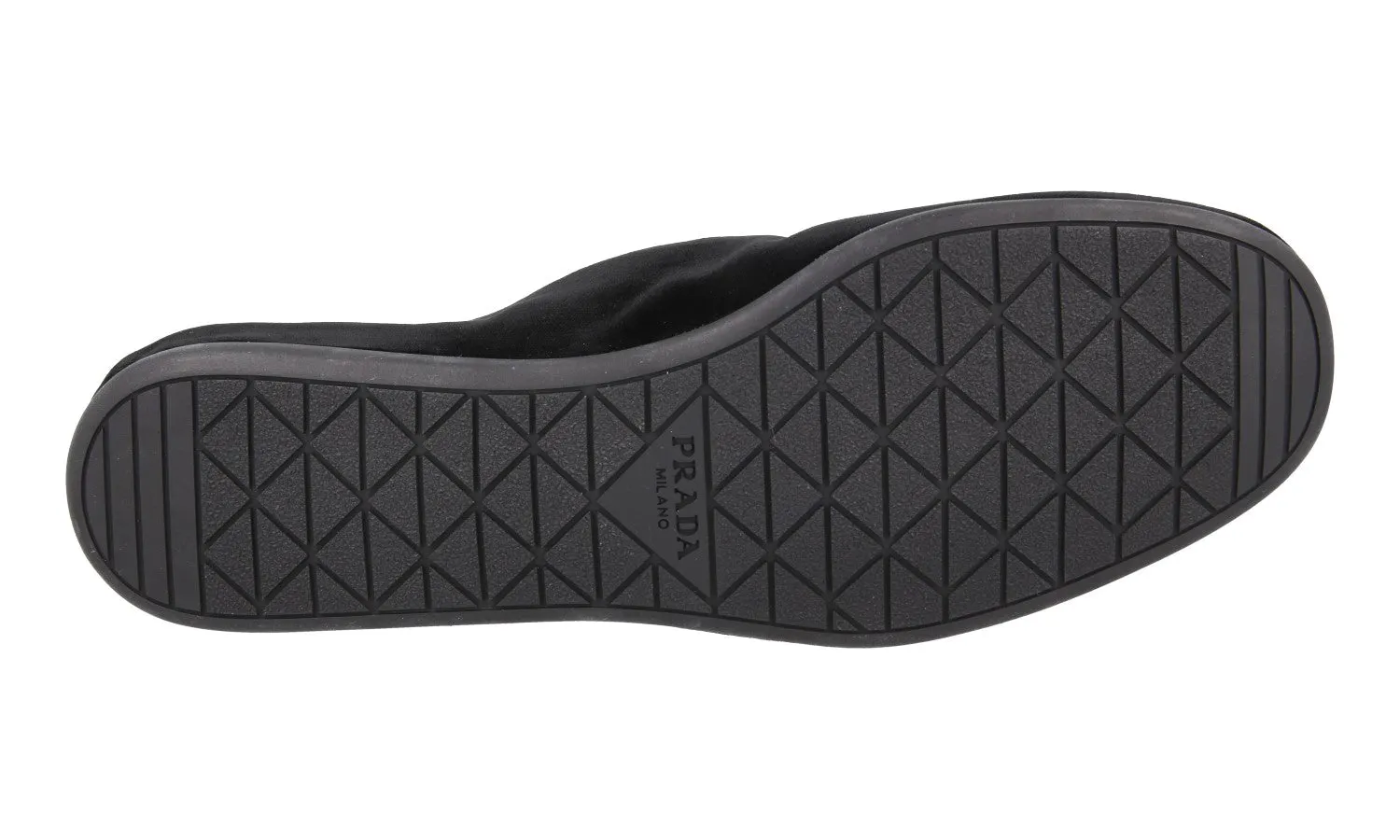 Prada Men's Black Leather Velvet Logo Loafer Slipper Loafers 2S2974 Stylish Padding Supportive Heel