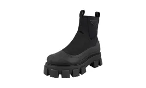 Softness Prada Men's Black Monolith High-Top Sneaker 2UE029