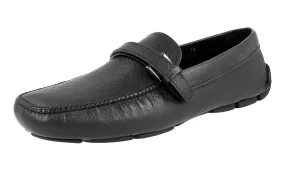 Comfortable Shoes Prada Men's Black Saffiano Leather Driver Driving Shoes Loafers 2DD110