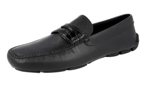 Foot Sure Prada Men's Black Saffiano Leather Driving Loafer Loafers 2DD001