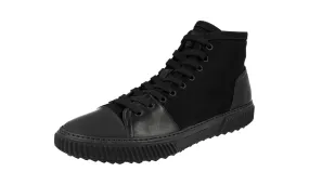 Prada Men's Black Stratus High-Top Sneaker 4T3122 Fashion-Forward Orthotic Compatible