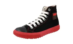 Prada Men's Black Stratus High-Top Sneaker 4T3218 Busy Lifestyle