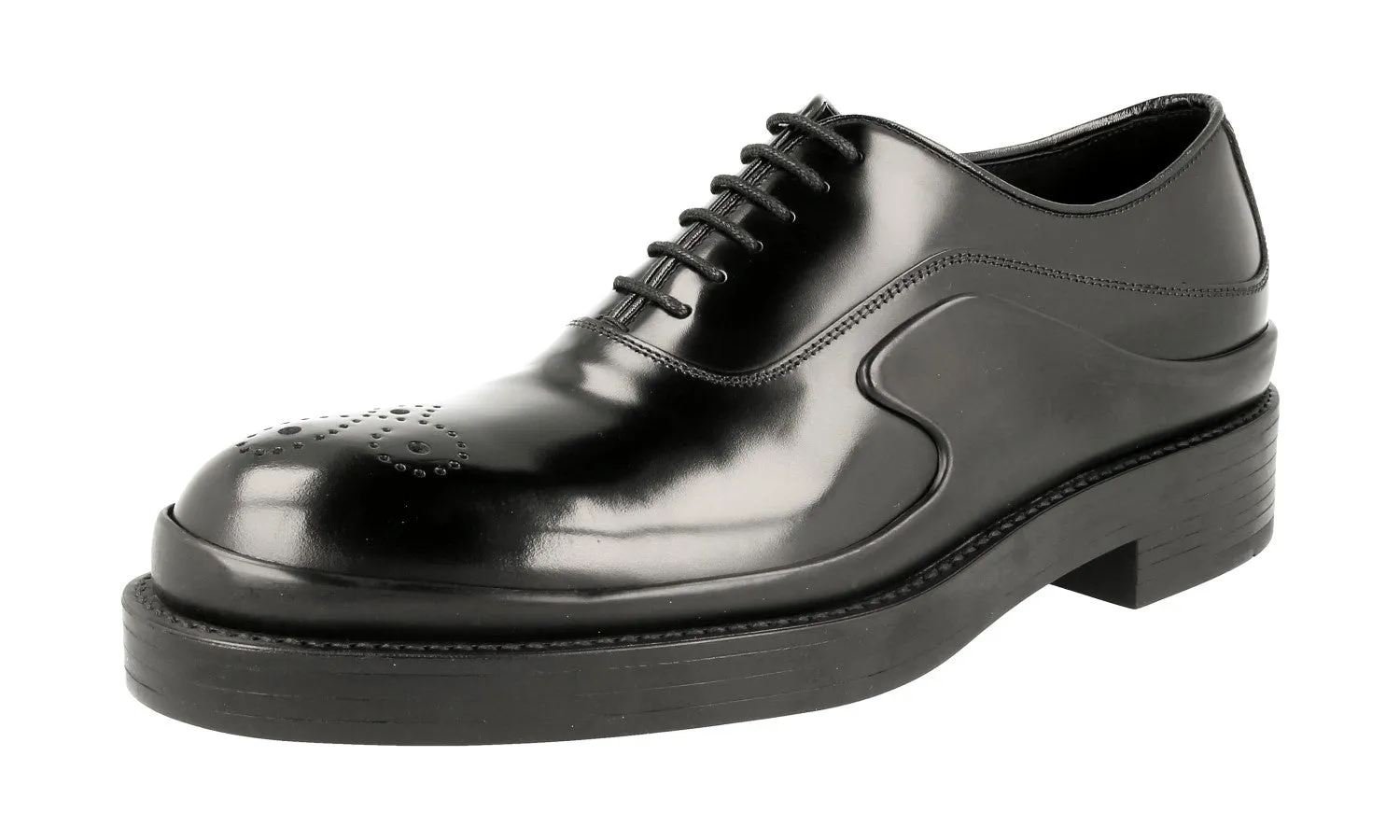 Tailored Wardrobe Prada Men's Black welt-sewn Leather Lace-up Shoes 2EG127