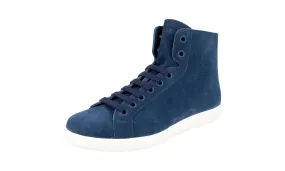 Reactive Propulsion Prada Men's Blue Leather High-Top Sneaker 4T3149