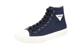 Prada Men's Blue Stratus High-Top Sneaker 4T3306 Weekend Sport Enhanced Stability