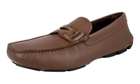 Comfortable Style Prada Men's Brown Saffiano Leather Penny Loafer Loafers 2DD151