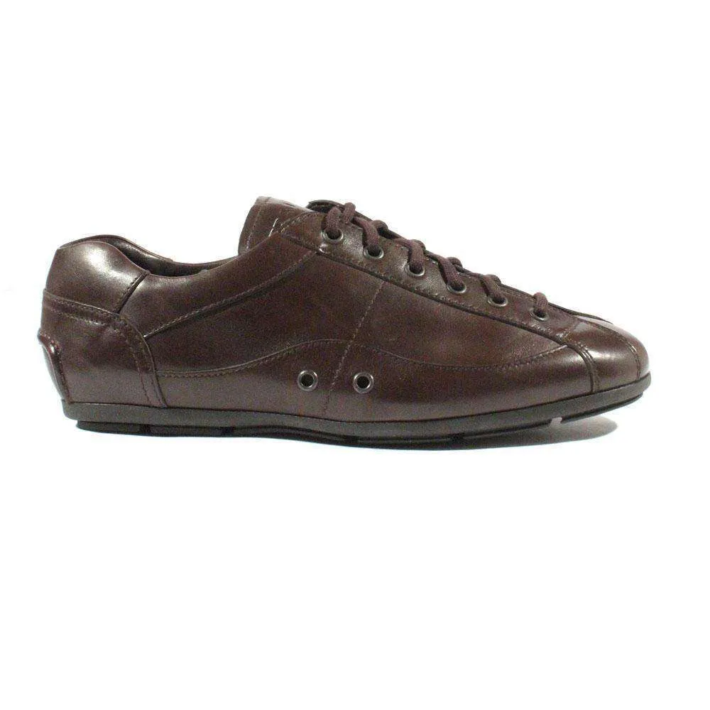 Prada Men's Designer Shoes Brown Leather Sports 2E1556 (PRM8) Pilates Cool