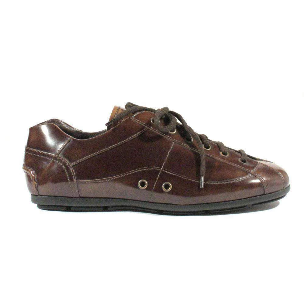 Prada Men's Designer Shoes Tabacco Leather Sneakers 2E1556 (PRM9) Flexibility Feature