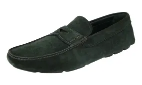 Prada Men's Green Leather Driving Loafer Loafers 2DD158 Clear Step