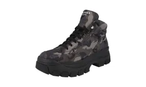 Prada Men's Grey Camouflage High-Top Sneaker 2TG155 Rollbar Stability System
