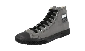 Prada Men's Grey High-Top Sneaker 4T3218 Classic Comfort Anti Collision Toe Box