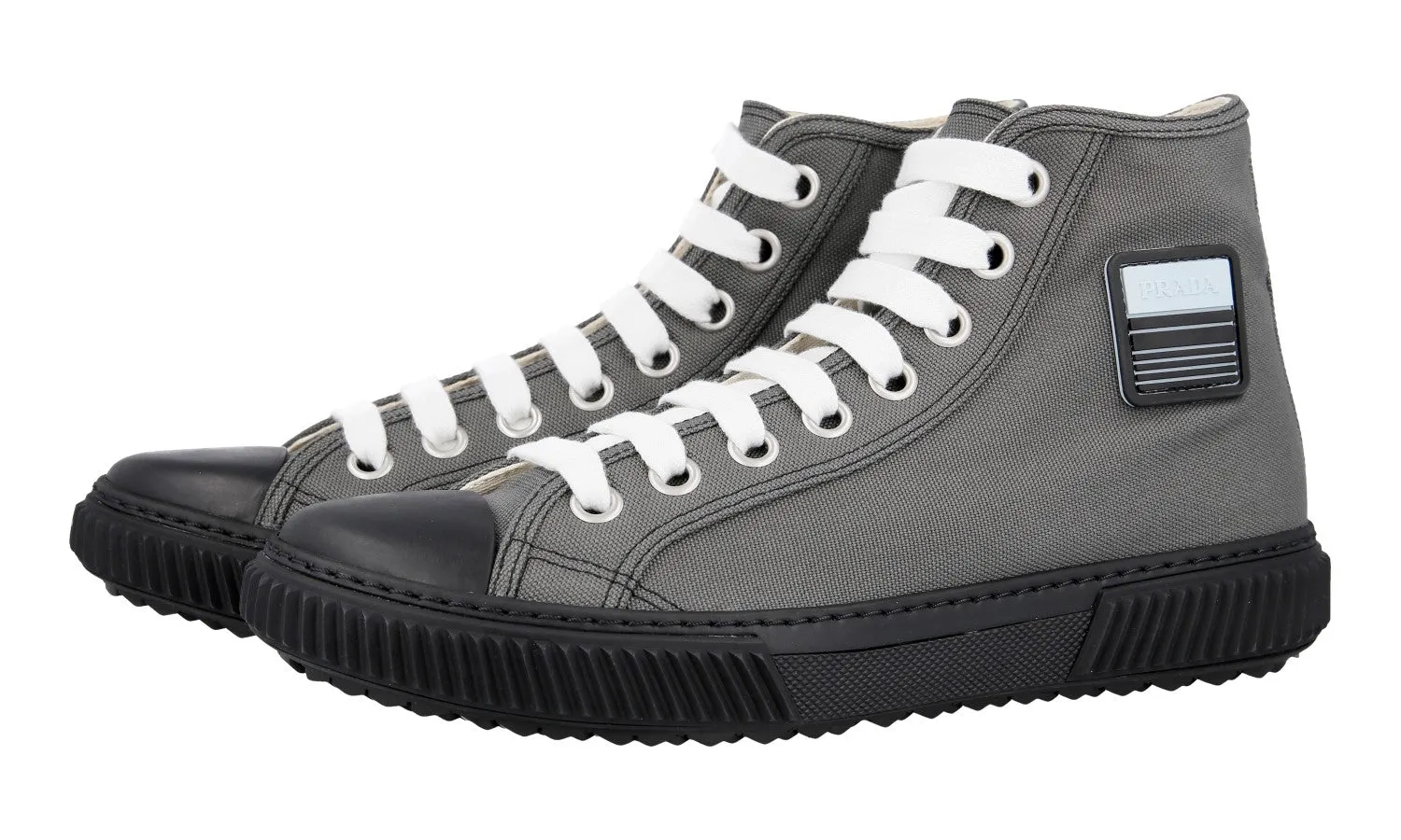 Sneaker Upgrade Prada Men's Grey Stratus High-Top Sneaker 4T3218