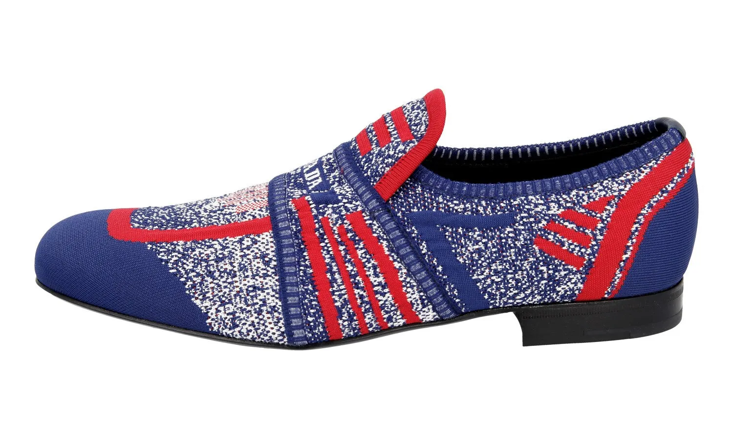 Easy Slip-on Footwear Prada Men's Multicoloured Jacquard Mouline Loafers 2DG098