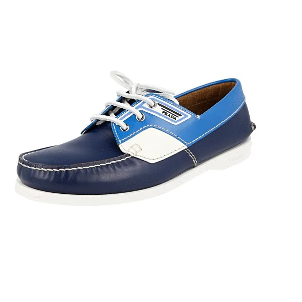 Timeless Comfort Elegant Profile Prada Men's Multicoloured Leather Lace-up Shoes 2EG270