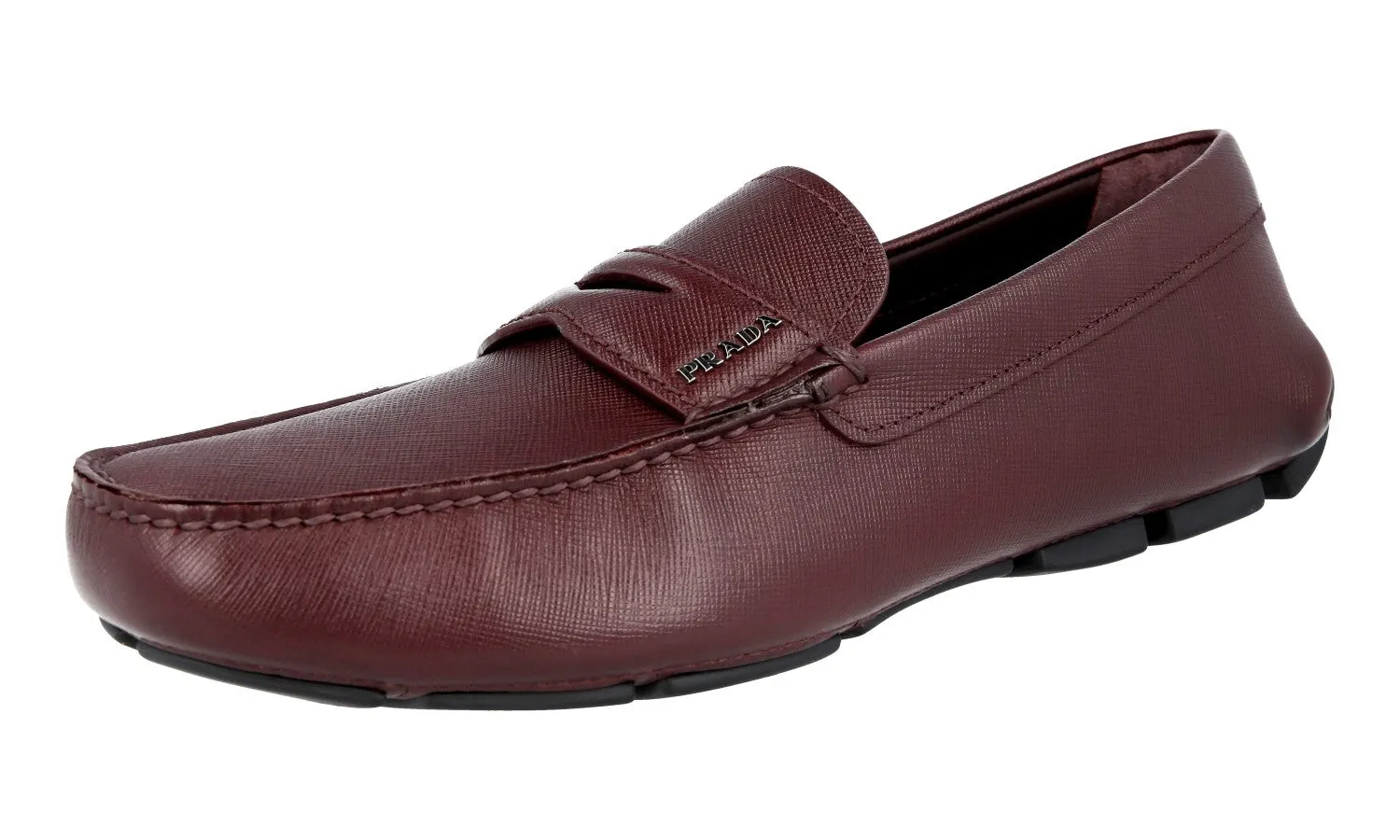 Relaxed Shoes Prada Men's Red Saffiano Leather Driving Loafers 2DD151