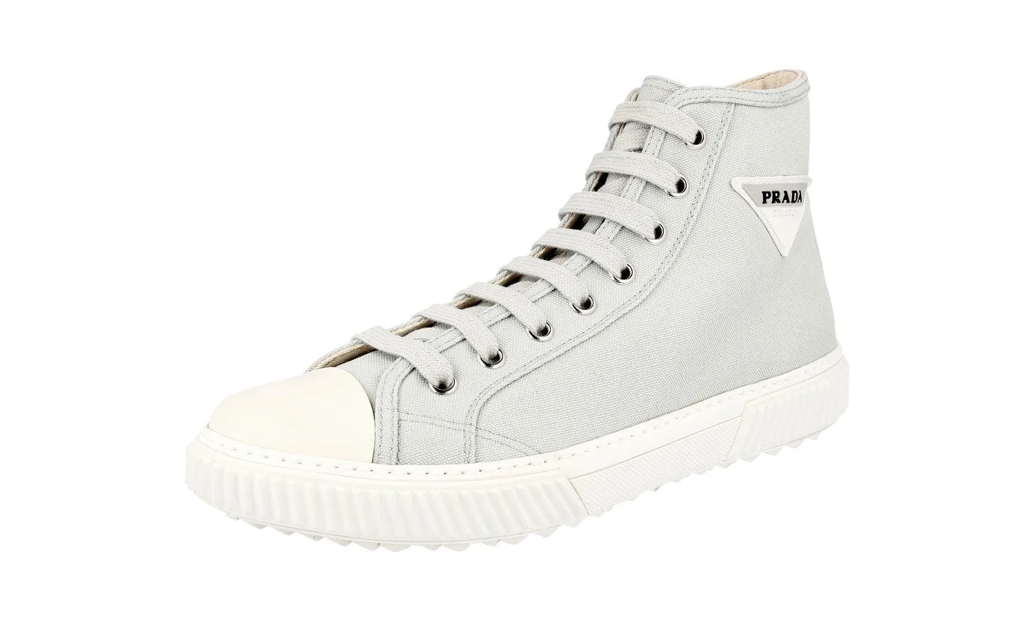 Prada Men's Silver Stratus High-Top Sneaker 4T3306 EVA Composite