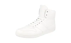 All Around Timeless traction Prada Men's White Leather High-Top Sneaker 4T3368