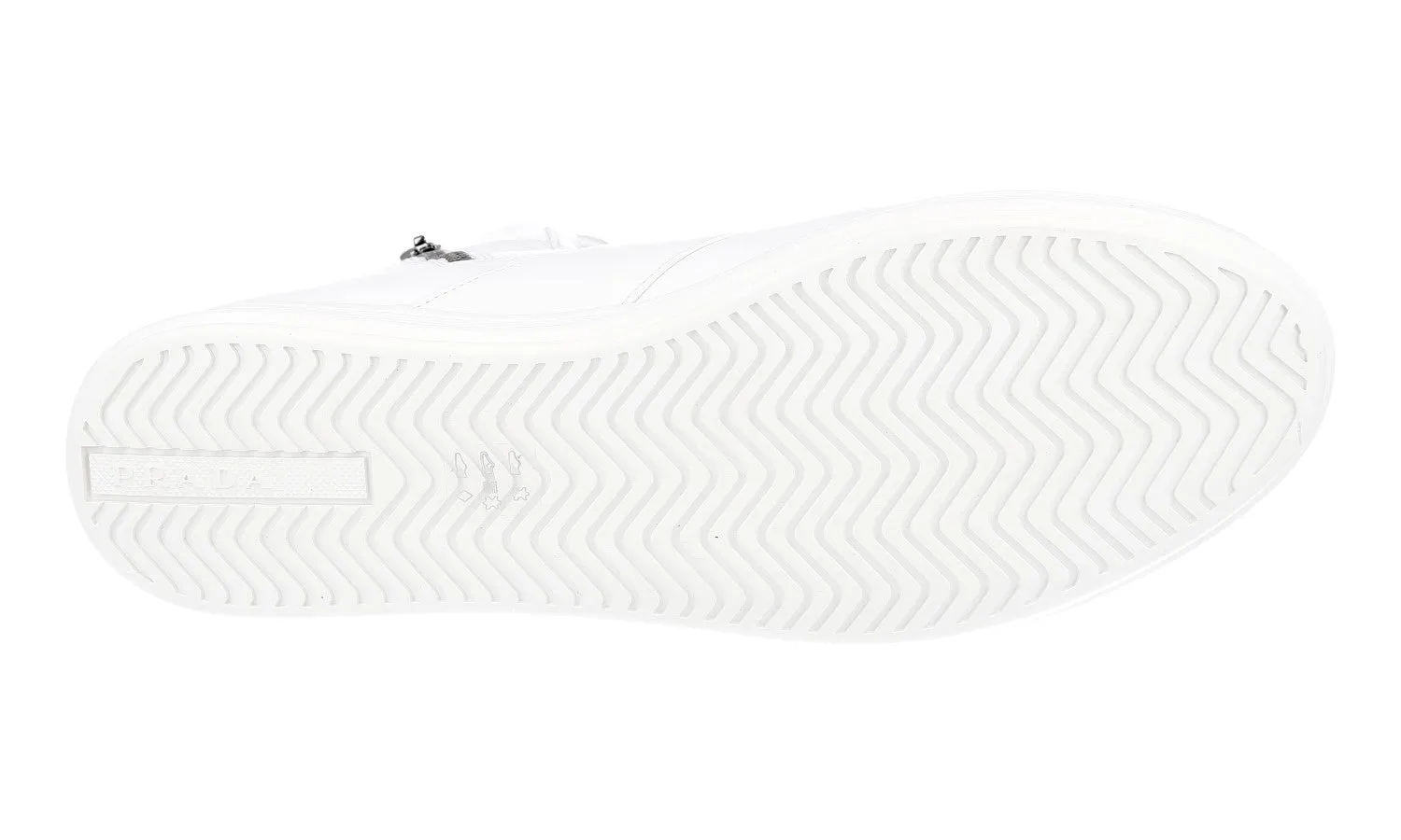 Prada Men's White Leather High-Top Sneaker 4T3368 Modern Edge Simple Wear