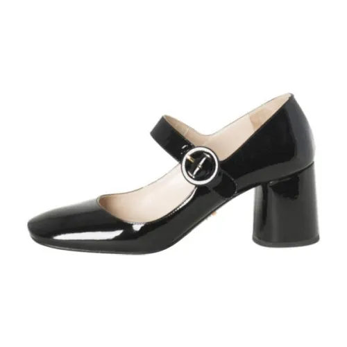 Stylish Padded collar Prada Patent Leather Mary Jane Pumps