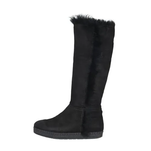 Prada Shearling Suede Tall Boots Foam Lining Trail Running