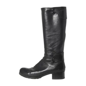 Wind Safe Prada Sport Leather Round-Toe Riding Boots