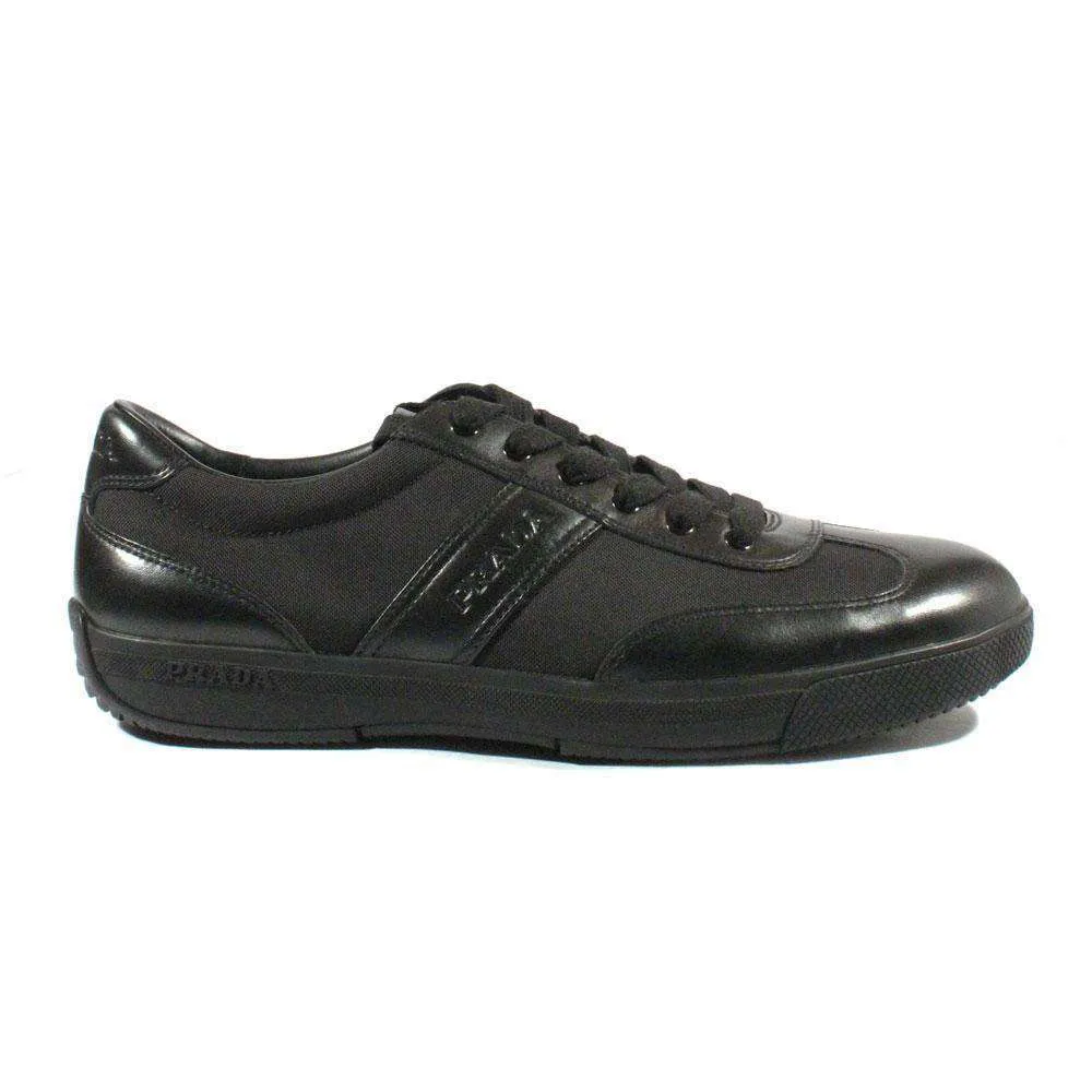 Dad Pick Prada Sports Men's Designer Shoes Black Leather Sneakers (PRM29)