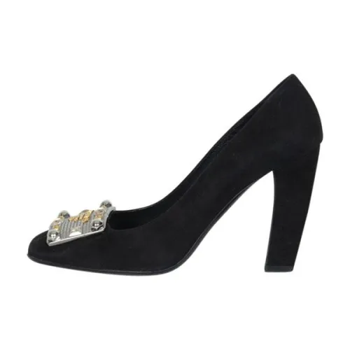 night walk Court Grip Prada Suede Crystal Embellished Pumps