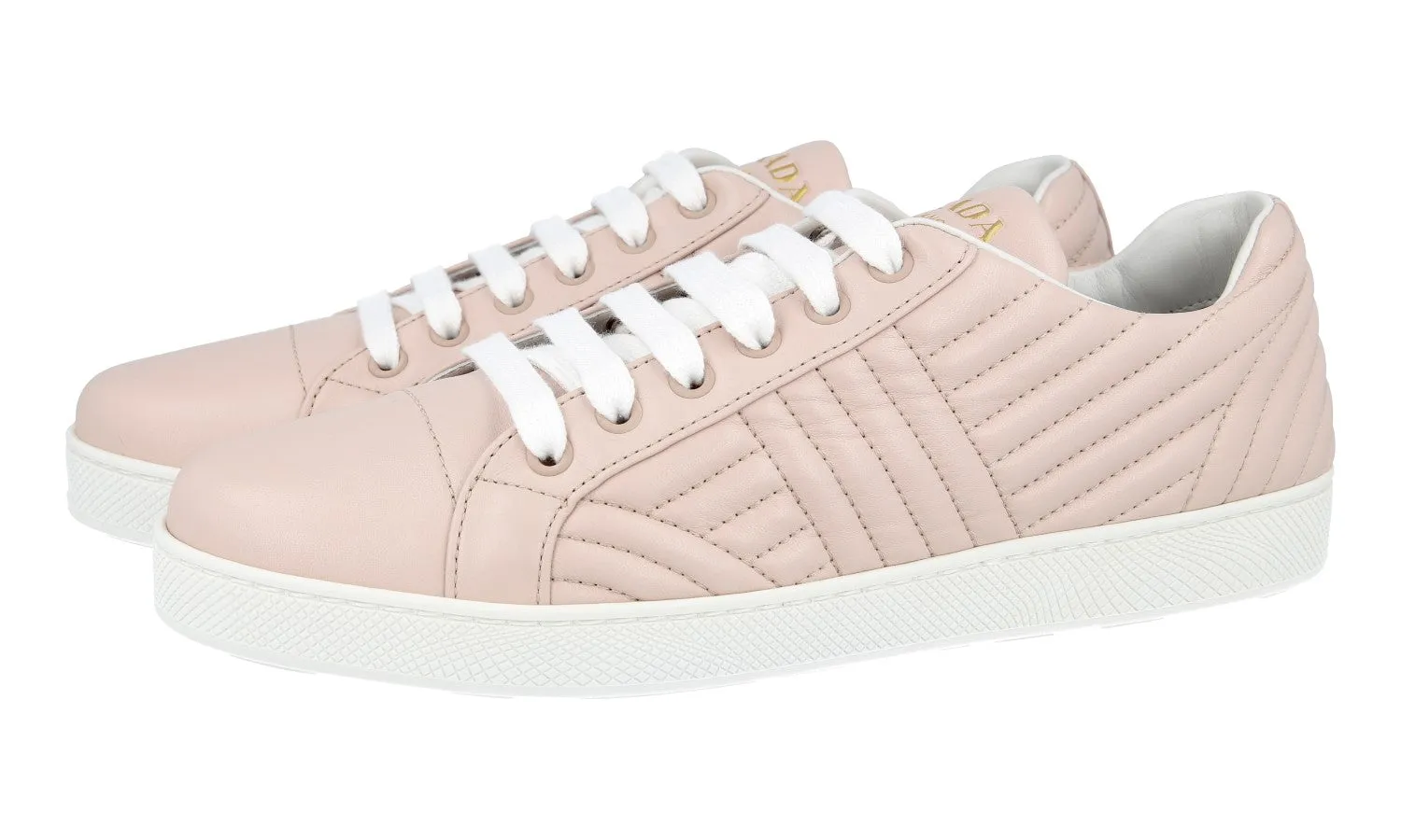 Any Outfit Prada Women's Beige Leather Diagramme Sneaker 1E254L