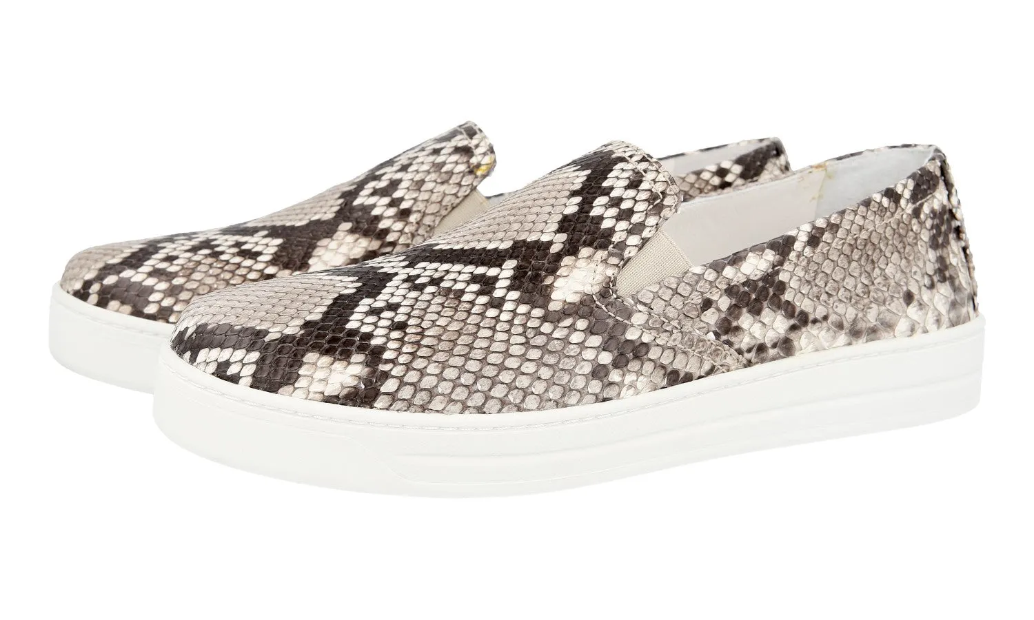 Prada Women's Beige Leather Slip-on Sneaker 3S5802 Built For Speed Modern Wardrobe