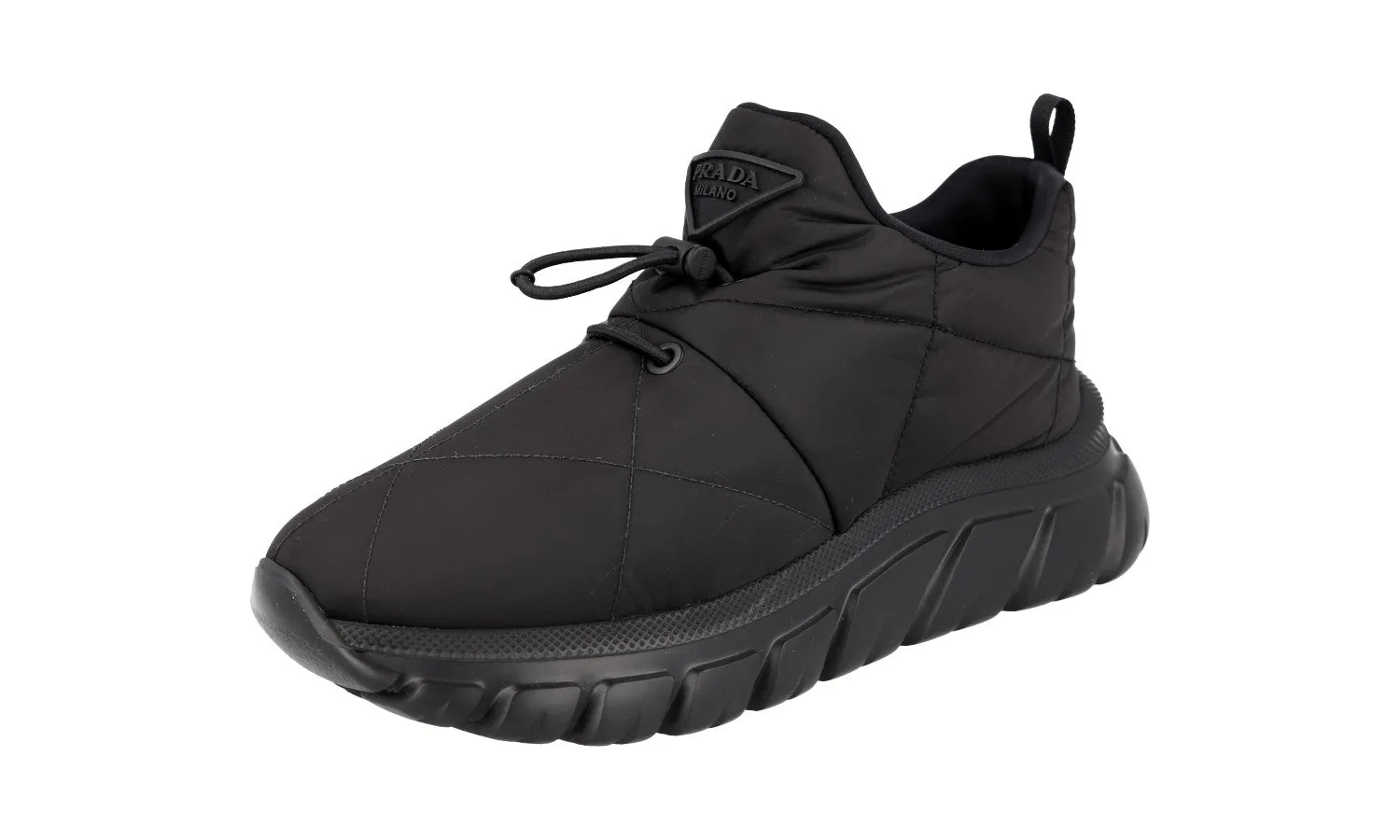 ScratchResistantSurface Prada Women's Black Chunky Sneaker 1E741M