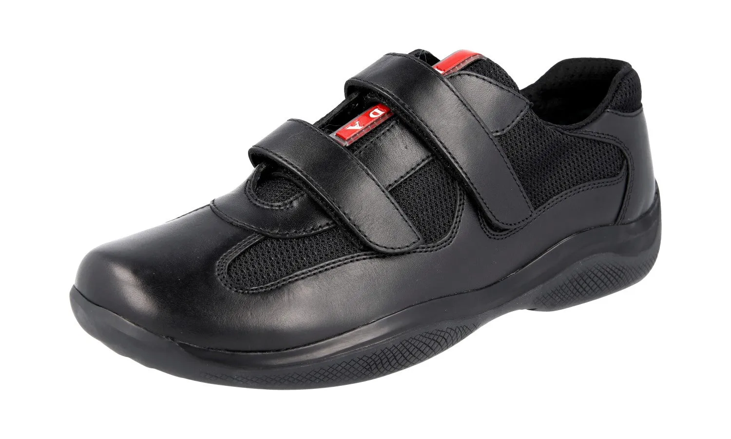 Prada Women's Black Leather Americas Cup Sneaker DNC635 All-around silhouette Shock absorption