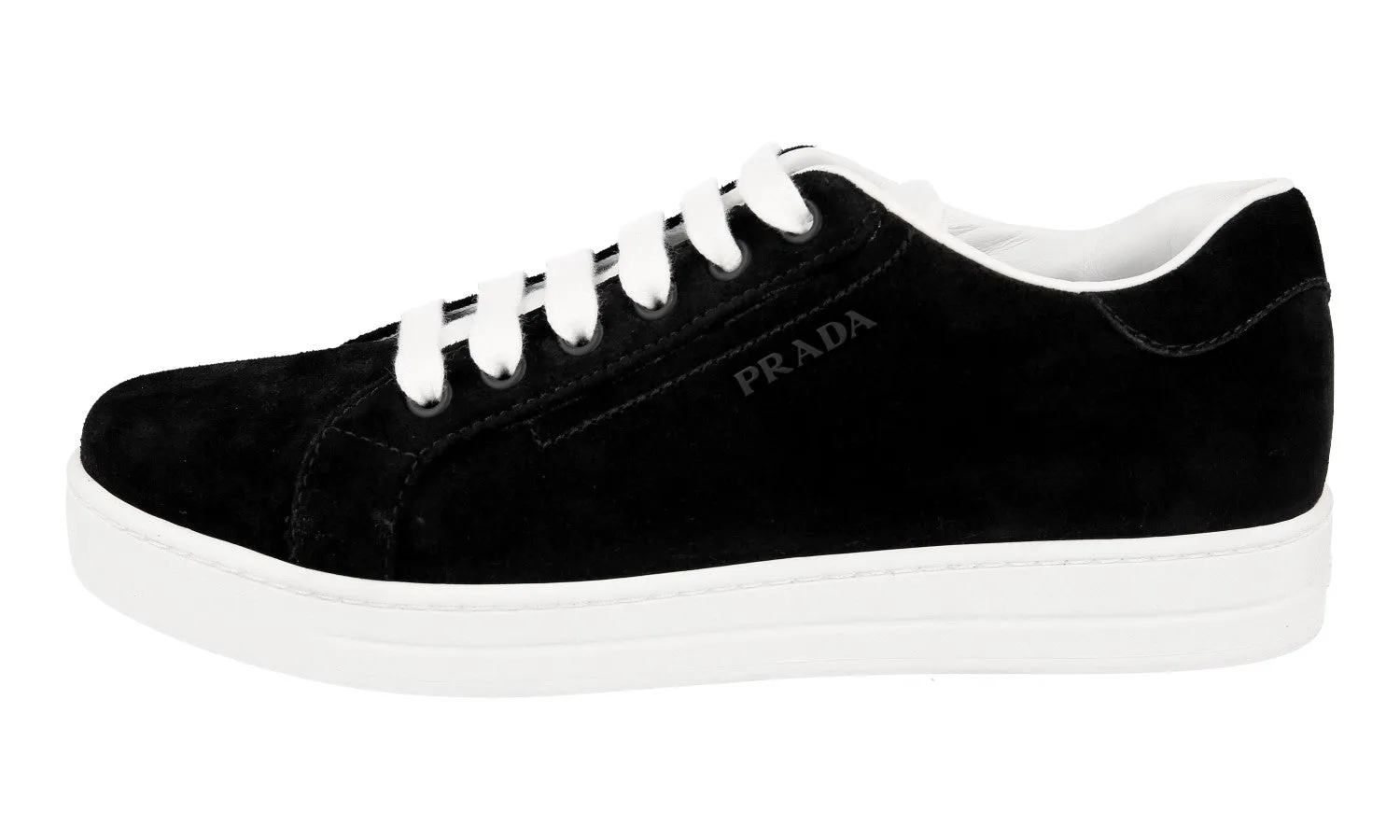 Hydrophobic Upper Treatment Shockproof Prada Women's Black Leather Avenue District Sneaker 1E535L