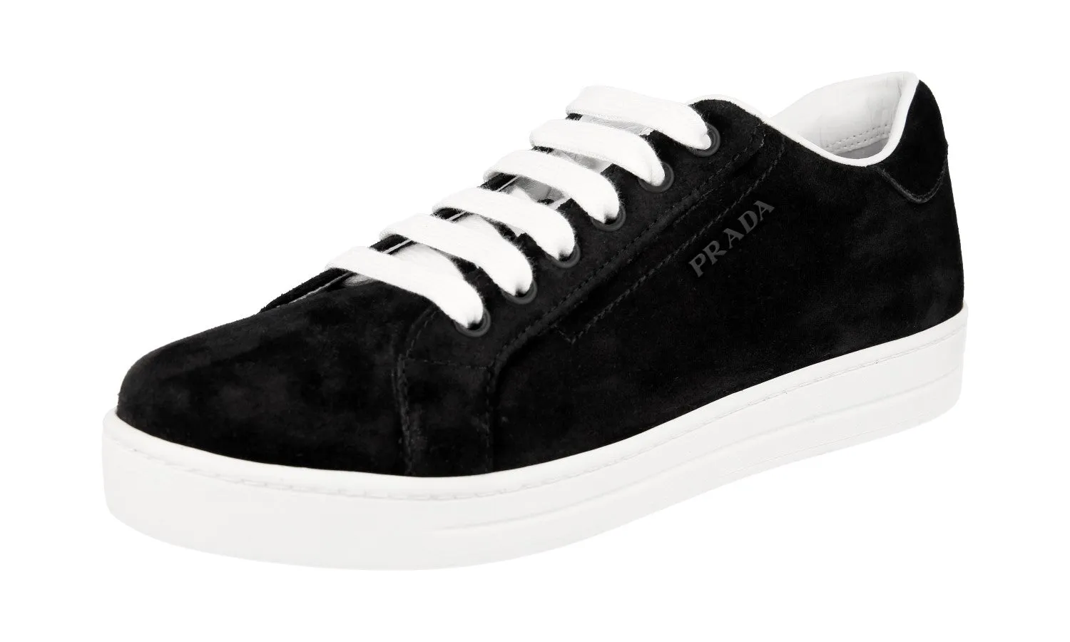 Prada Women's Black Leather Avenue District Sneaker 1E535L Hydrophobic coating