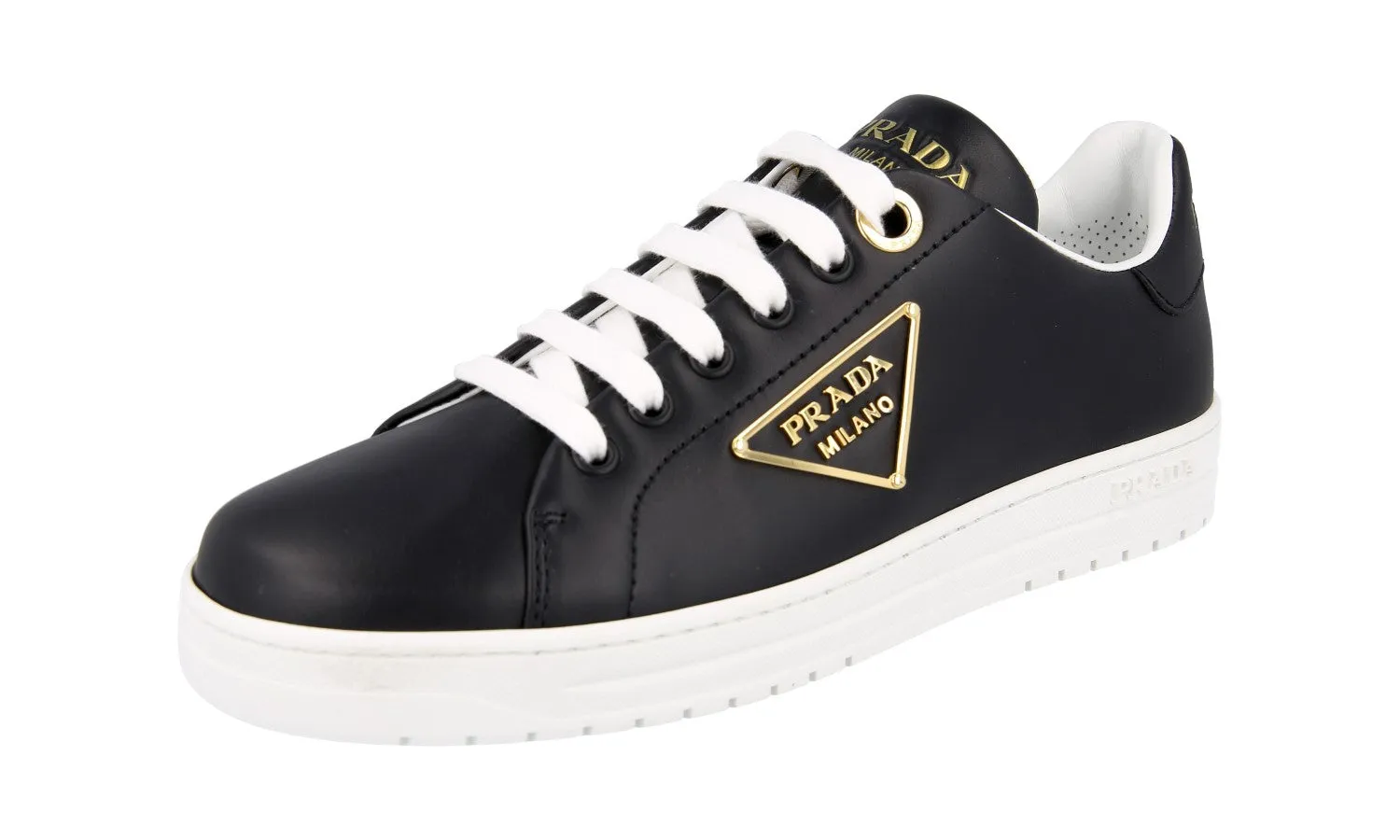 Basketball Prada Women's Black Leather Downtown Sneaker 1E867M