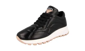 Cool Weather Trainer Shoes Prada Women's Black Leather Prax01 Sneaker 1E245L