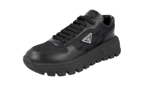 Prada Women's Black Leather Prax01 Symbole Platform Sneaker 1E620N Light Control