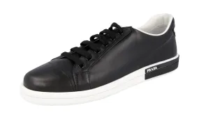 Prada Women's Black Leather Sneaker 1E347I Training Mode Slip   On Style