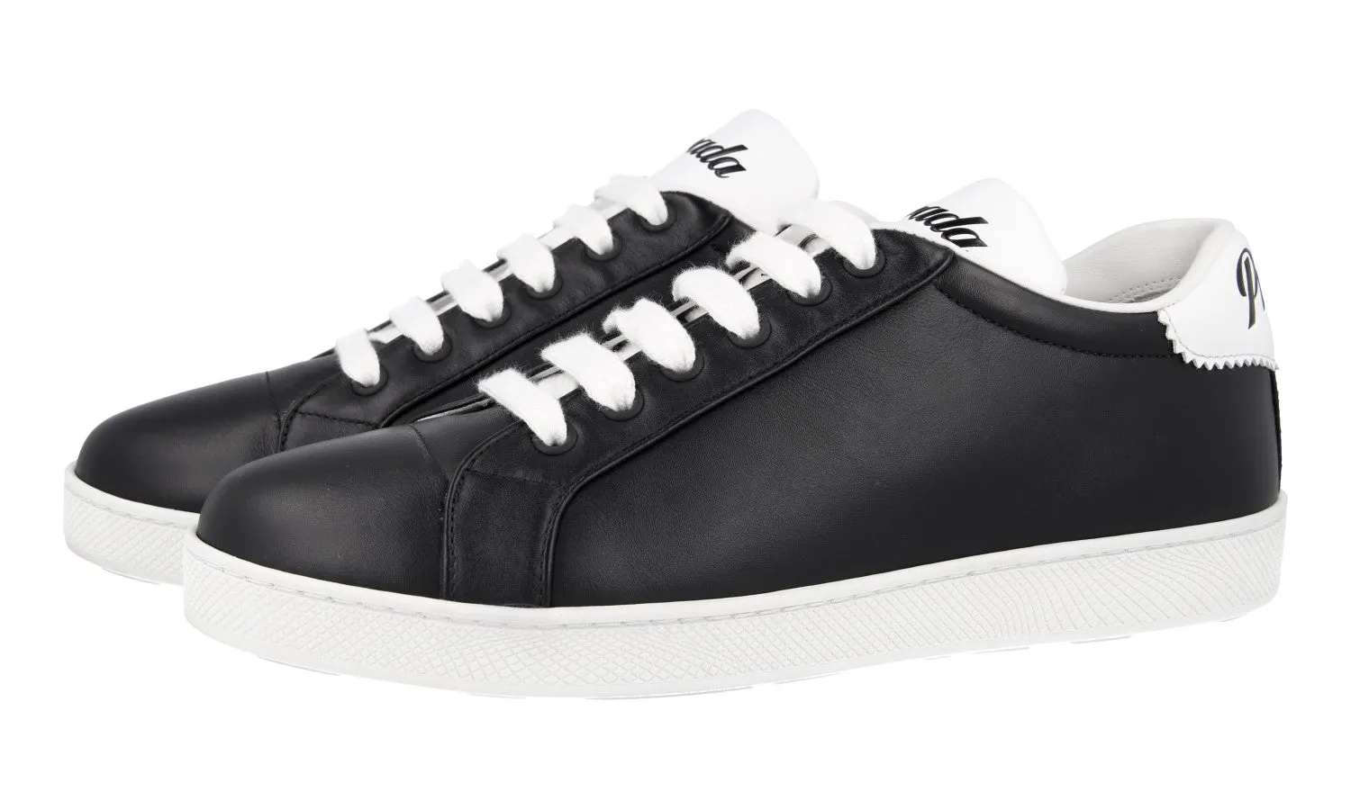 Quick Lace System Prada Women's Black Leather Sneaker 1E565L