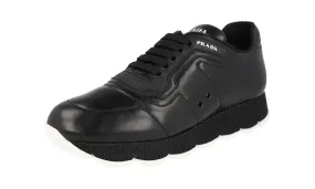 Stitchless Design Running Errands Prada Women's Black Leather Sneaker 1E946L