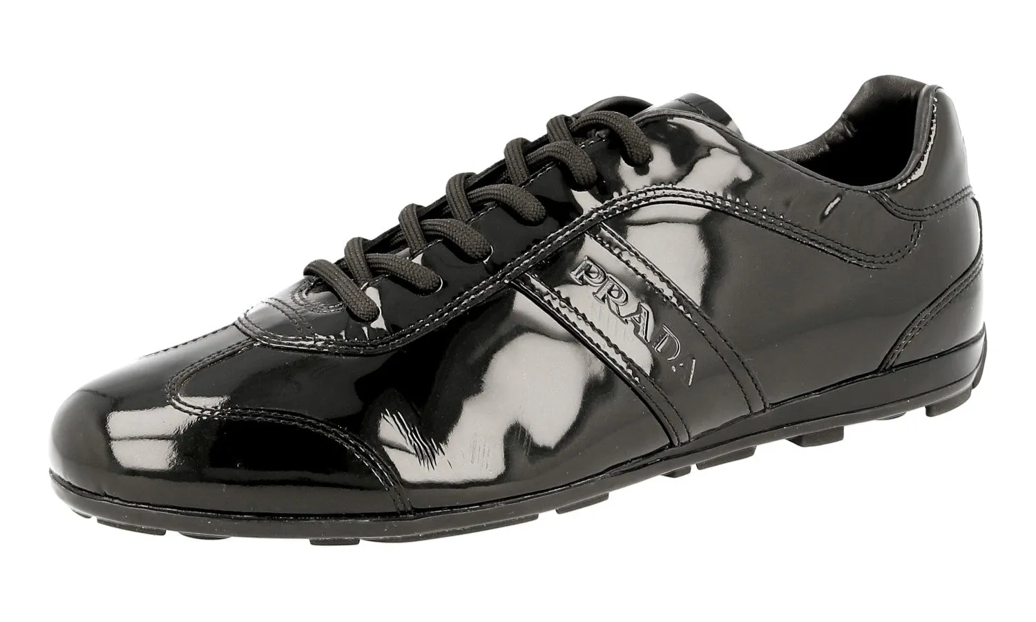 Prada Women's Black Leather Sneaker 3E4126 Trail Style