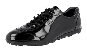 Prada Women's Black Leather Sneaker 3E4900 Molded Foam Day Ready