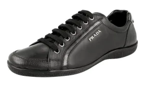 Classic Design Orthopedic Impact Zones Prada Women's Black Saffiano Leather Sneaker 3E5620
