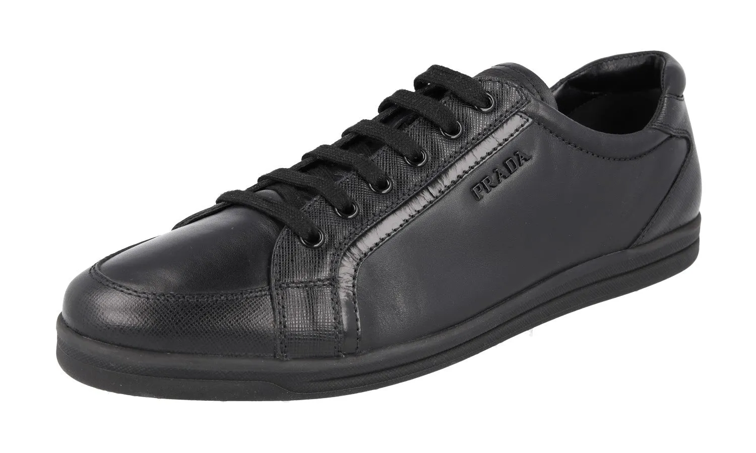 Prada Women's Black Saffiano Leather Sneaker 3E5892 Eco Friendly Foam