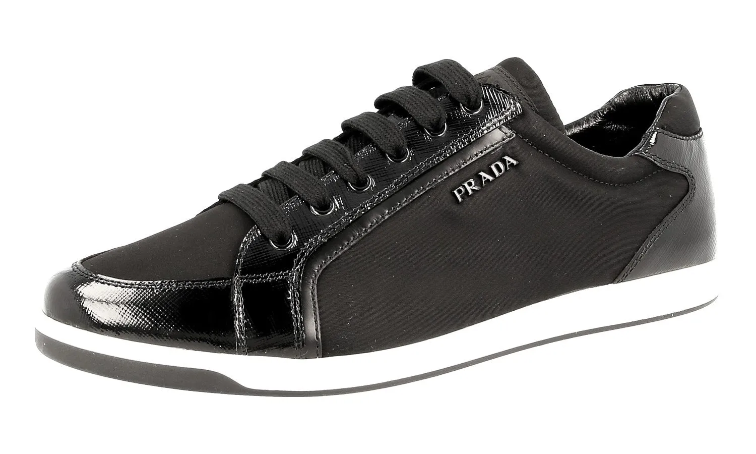 Breath Points Prada Women's Black Saffiano Leather Sneaker 3E5892