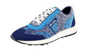 Prada Women's Blue Knit Milano70 Sneaker 1E371L Luxe Comfort