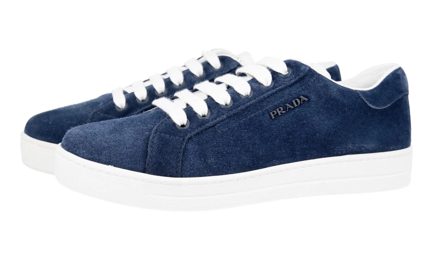 Tensile Reinforcement Prada Women's Blue Leather Avenue District Sneaker 1E535L