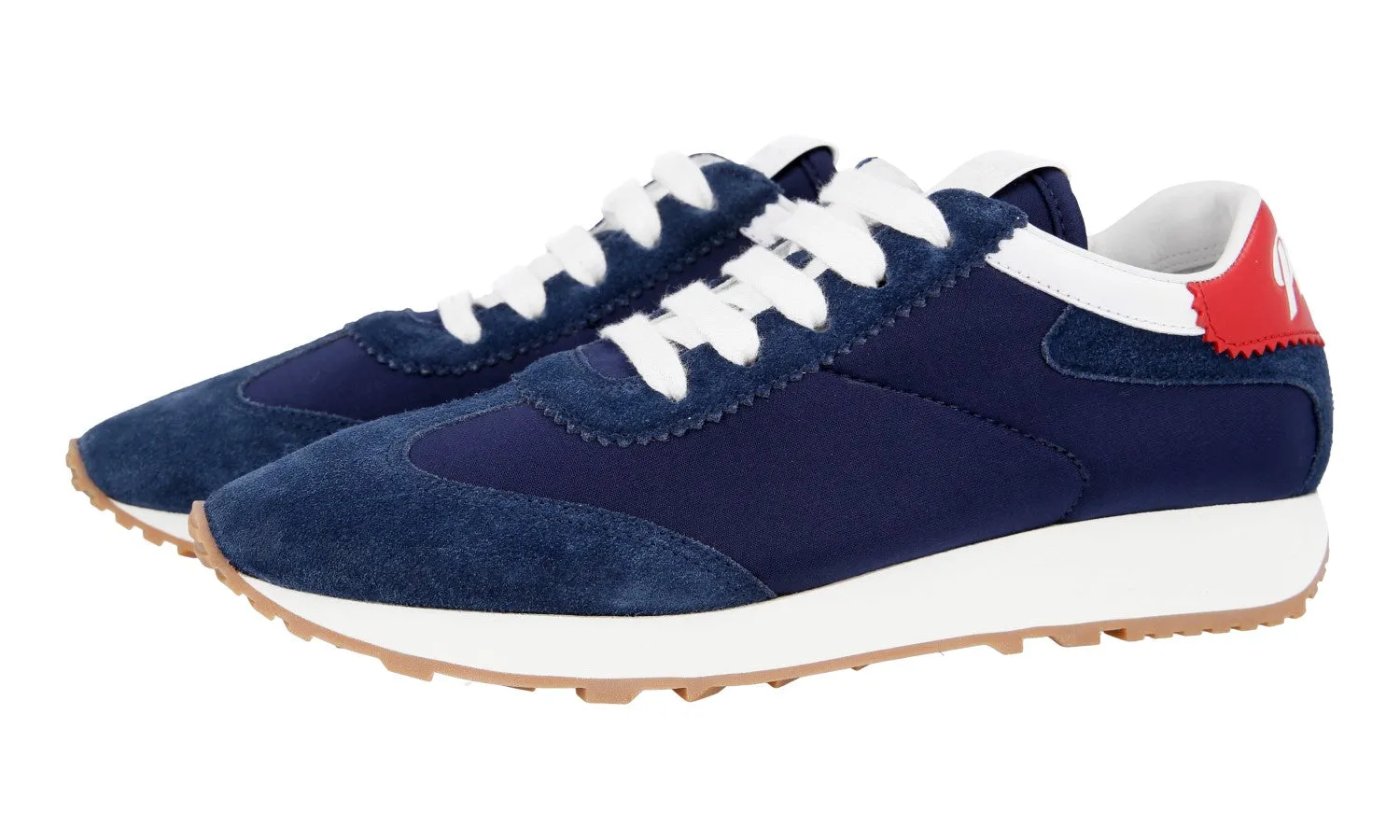 Energy Walk Prada Women's Blue Leather Lane Sneaker 1E369L