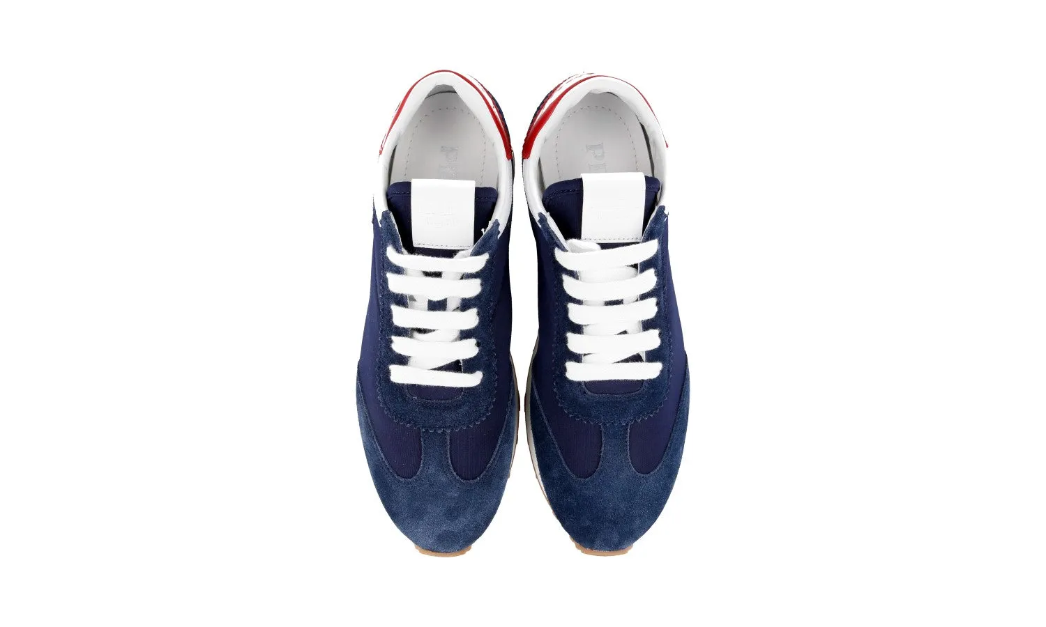 Hygienic Footbed Coating Prada Women's Blue Leather Lane Sneaker 1E369L