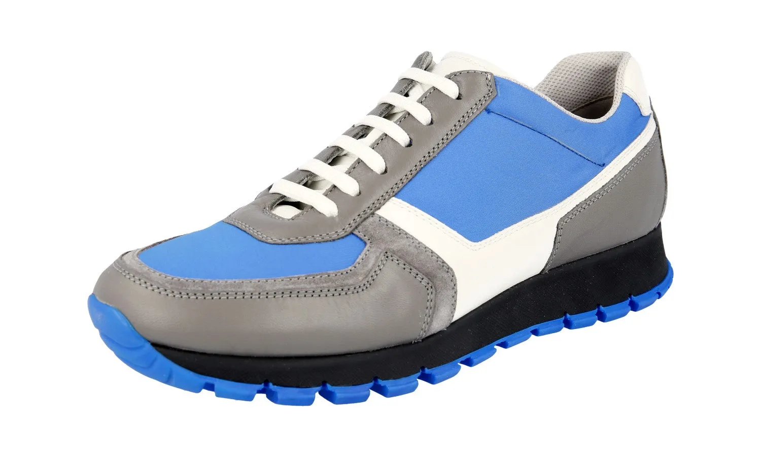 Prada Women's Blue Leather Matchrace Sneaker 3E6026 Fashion Active